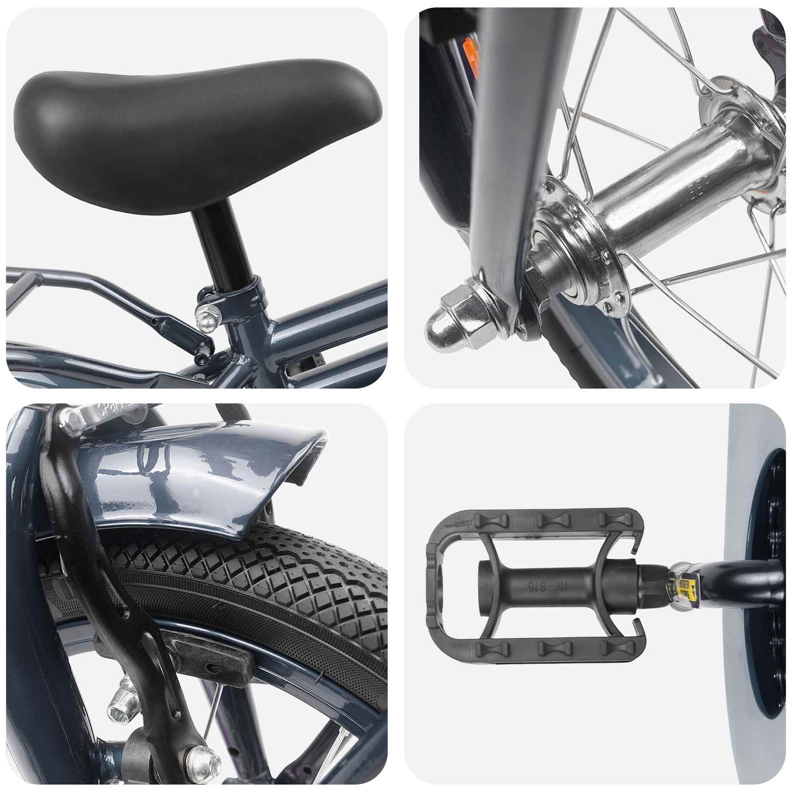 Kinderfahrrad 18 Zoll für 5-7 Jahre alt Schwarz