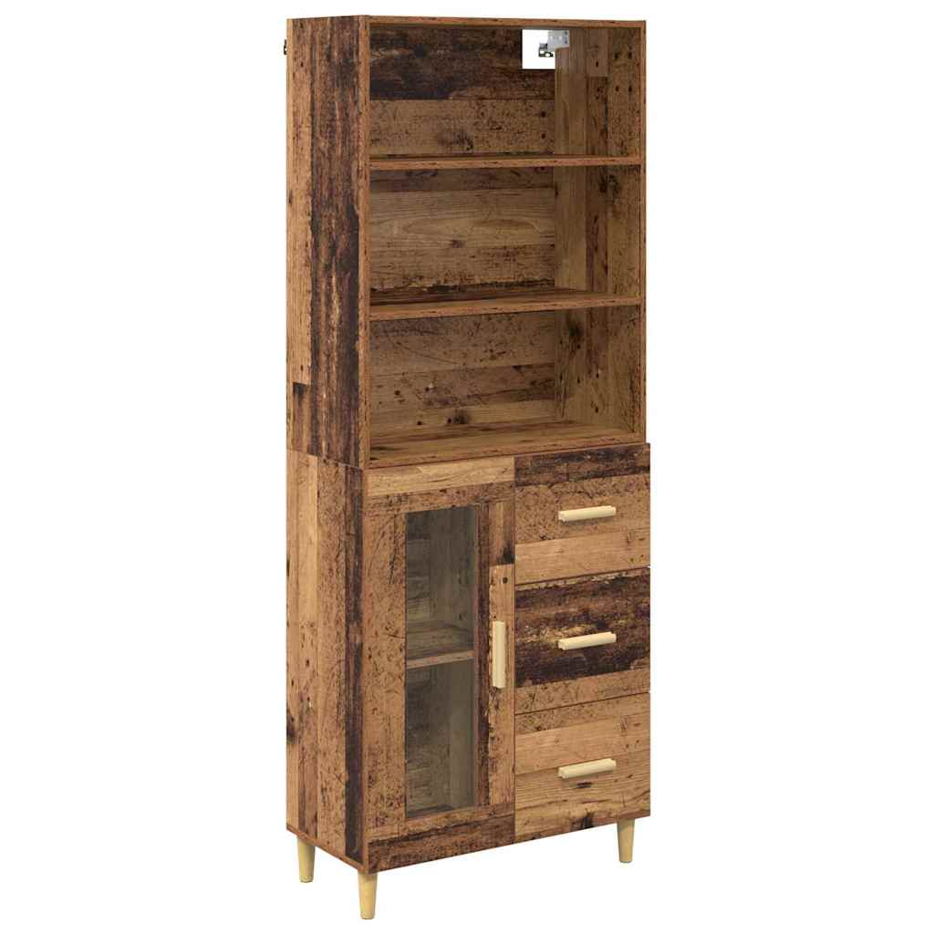 Highboard Altholz 69,5 x 32,5 x 180 cm Holzwerkstoff