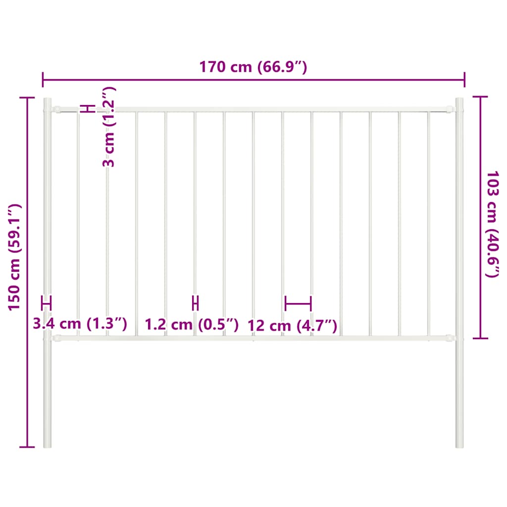 Zaunelement Woerden mit Pfosten Stahl 1,7 x 0,75 m Schwarz