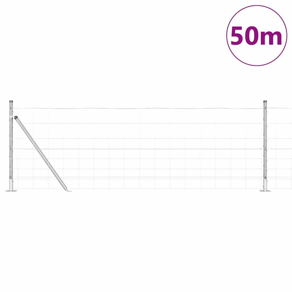 Ground Fix Geschweißter Drahtzaun 25 x 0,8 m Silber Netz