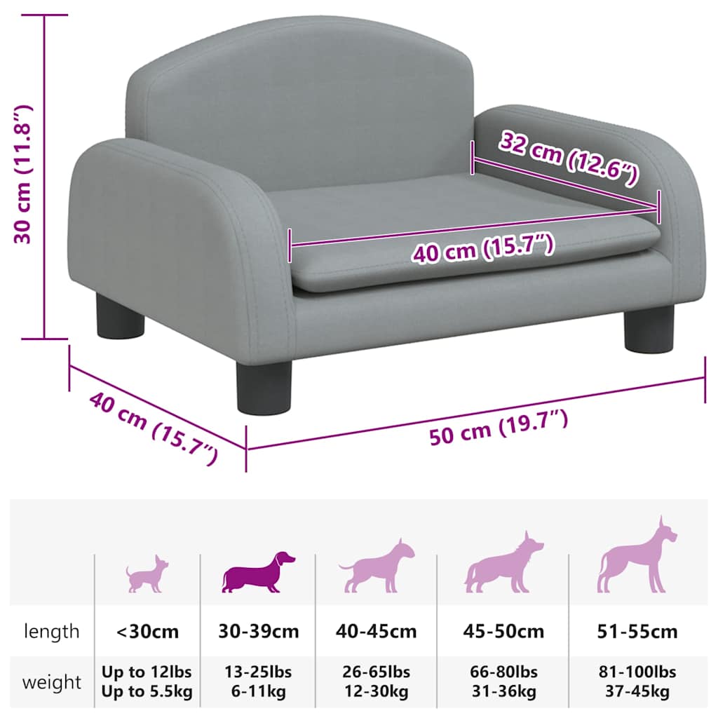 Hundebett Dunkelgrau 70x45x30 cm Stoff
