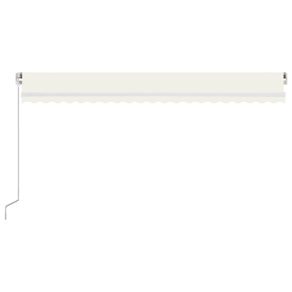 Markise Manuell Einziehbar mit LED 300x250 cm Blau und Weiß