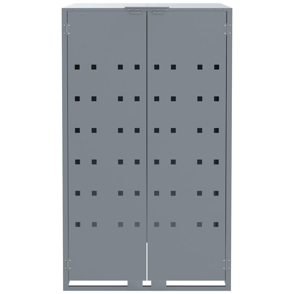Mülltonnenbox für 2 Tonnen Schwarz 138x79x117 cm Stahl
