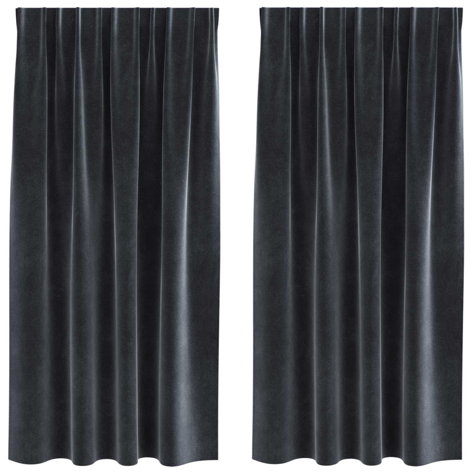 Verdunkelungsvorhänge 2 pcs Schwarz 140 x 140 cm Samt