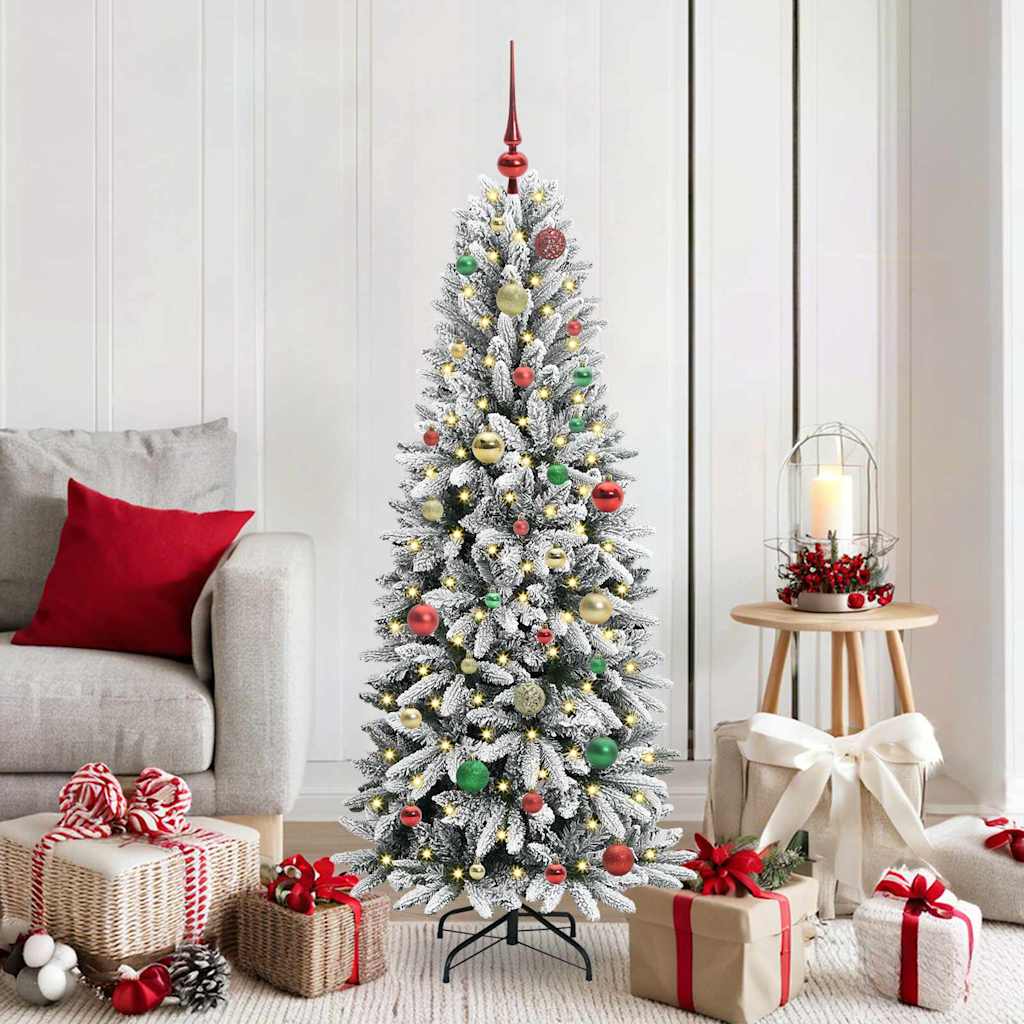 Künstlicher Weihnachtsbaum mit 150 LEDs mit Ständer Weiß 120 cm