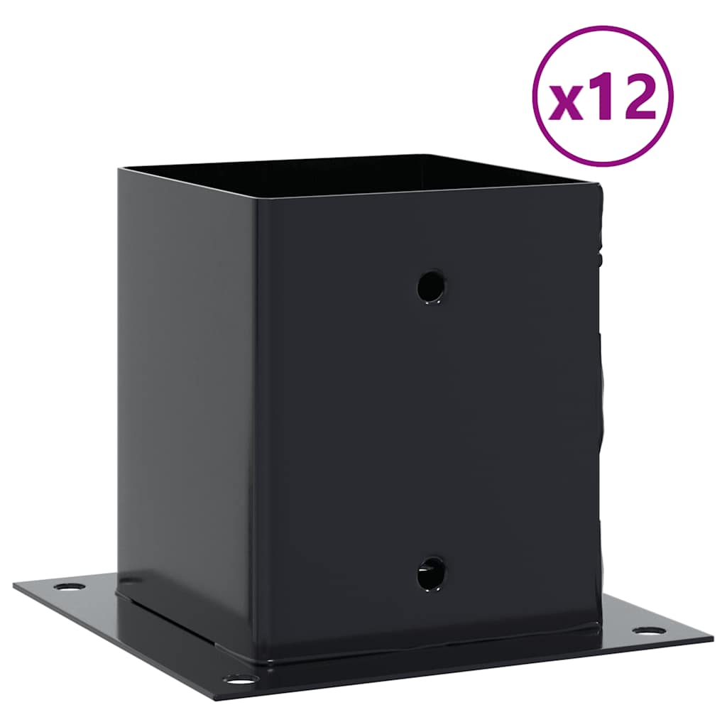 Pfostenträger Quadratisch 4Stk. Silber 46x46mm Verzinkter Stahl