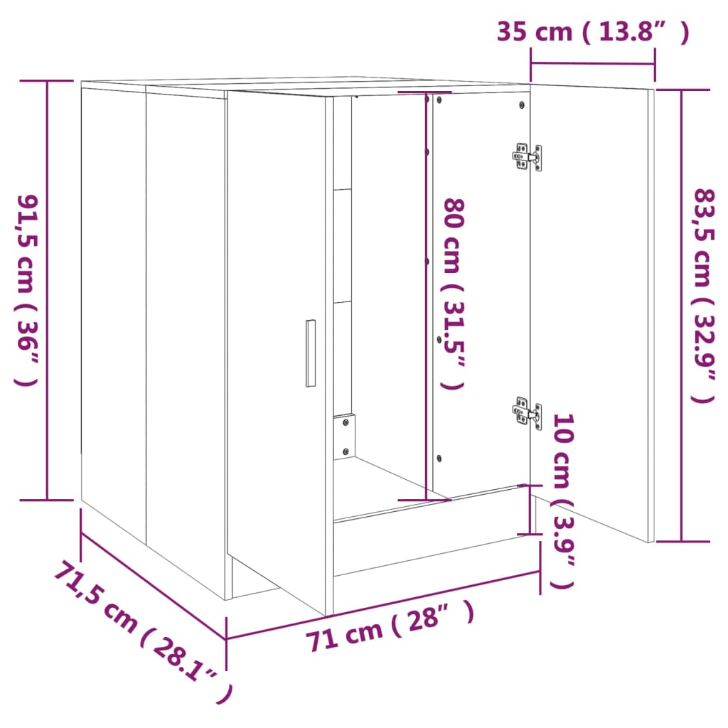 Waschmaschinenschrank Weiß