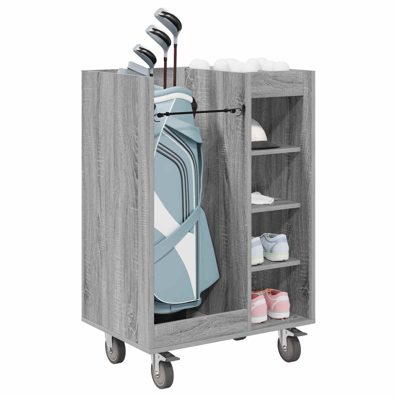 Golf Schrank Mit Rad Uni Weiß 65 x 45 x 98 cm
