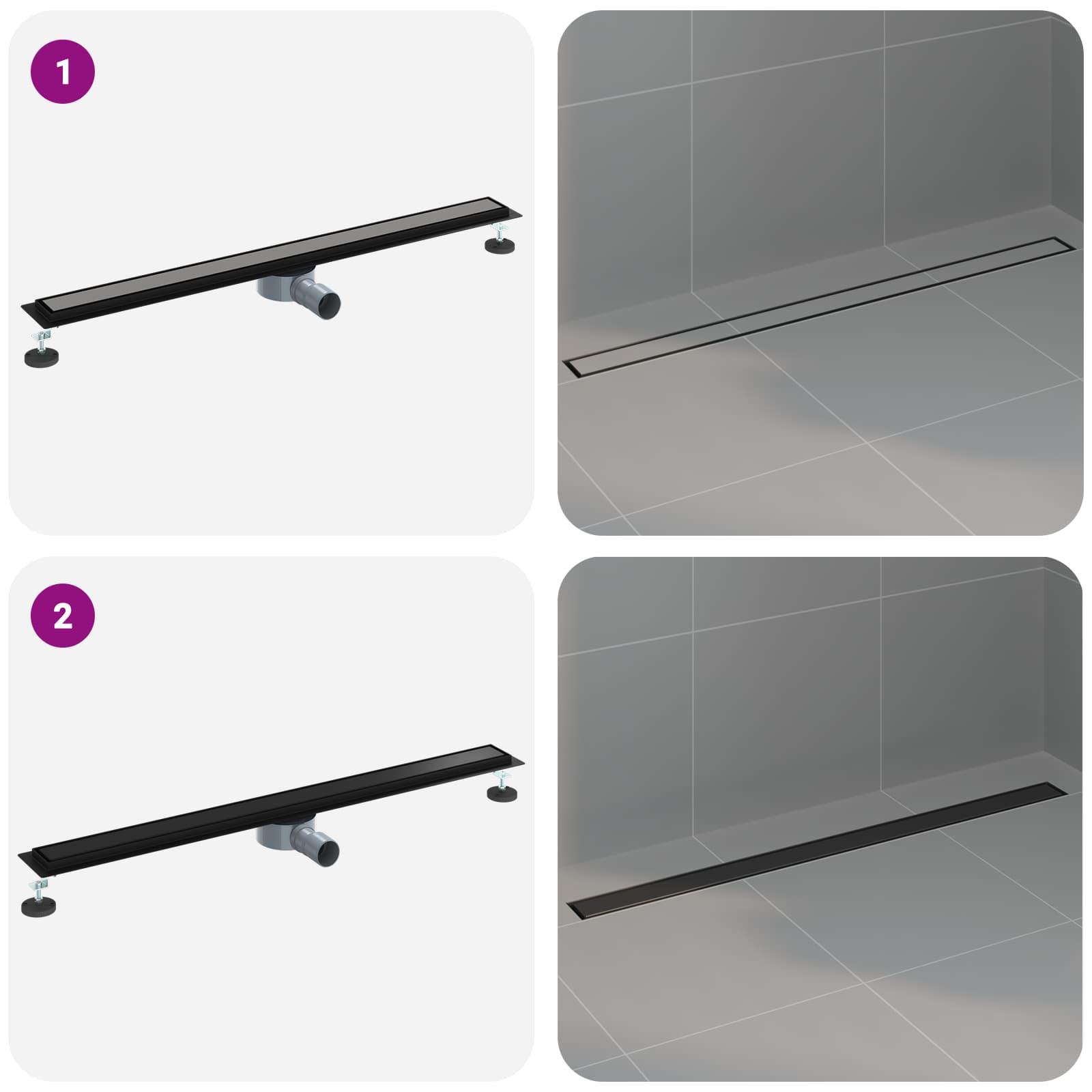 Duschablauf 2-in-1 mit 360° Siphon Silber 54 x 11 x 9,5 cm
