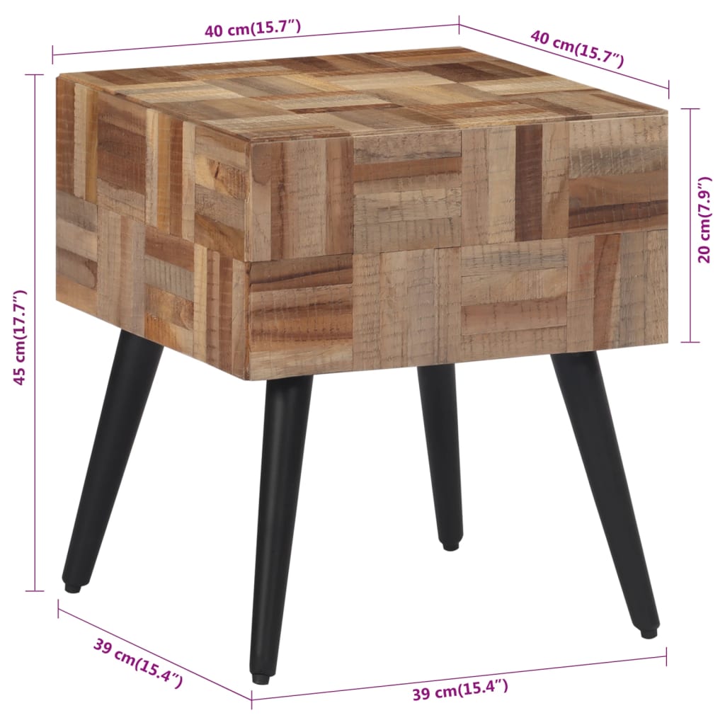 Konsolentisch 110x34x80 cm Recyceltes Massivholz Teak
