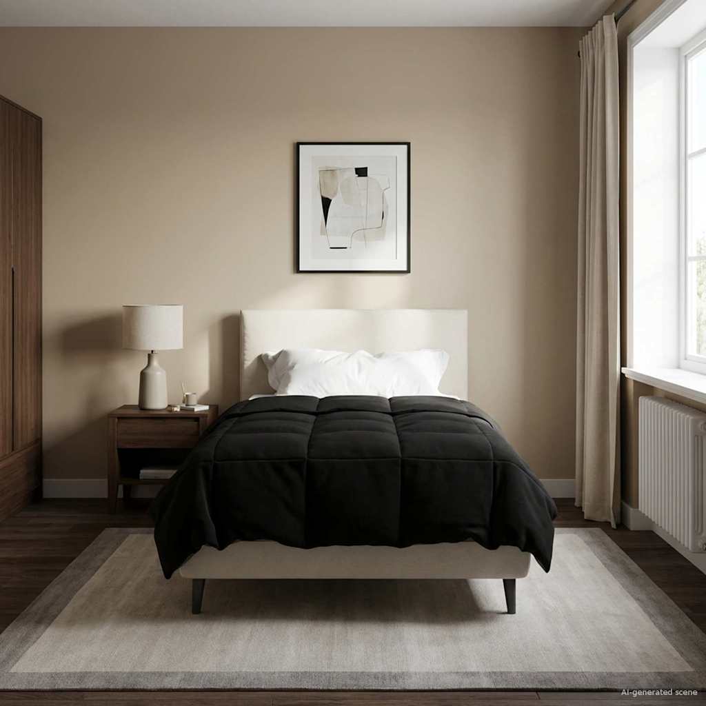 Winterbettdecke Gepolstert Anthrazit 240 x 260 cm Mikrofaser