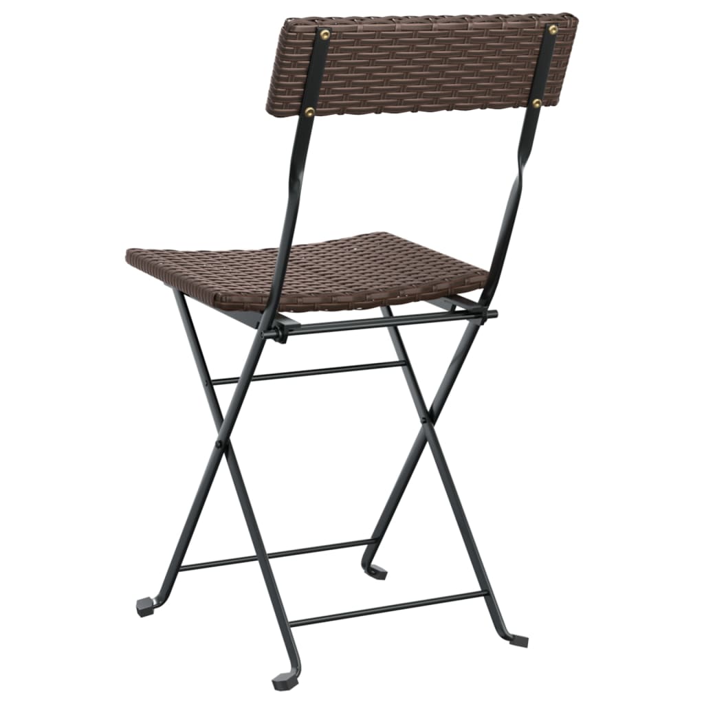 Bistrostühle 4 Stk. Klappbar Schwarz Poly Rattan und Stahl
