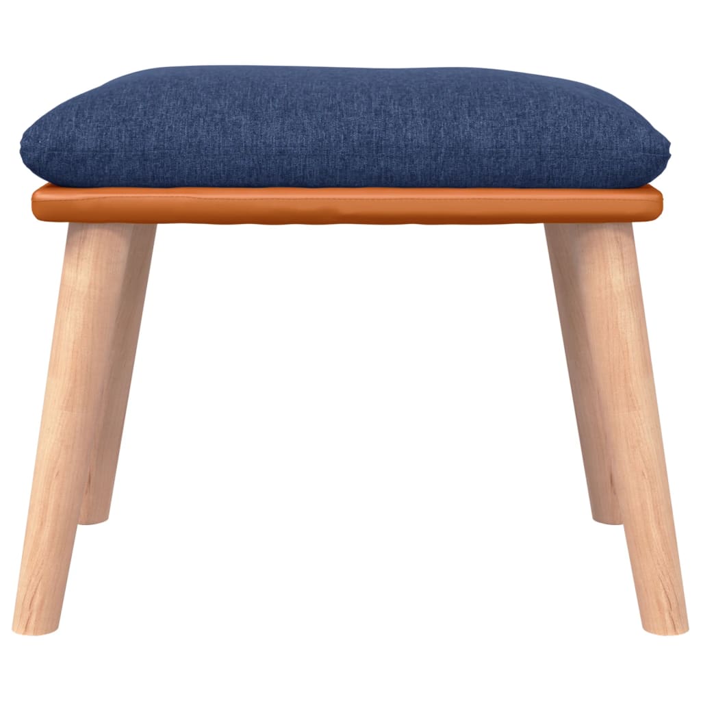 Fußhocker Hellgrau 45x29,5x35 cm Stoff und Kunstleder