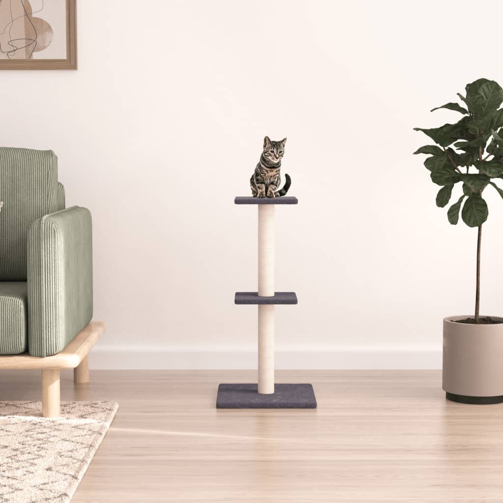 Kratzbaum mit Sisal-Kratzsäulen Creme 73 cm