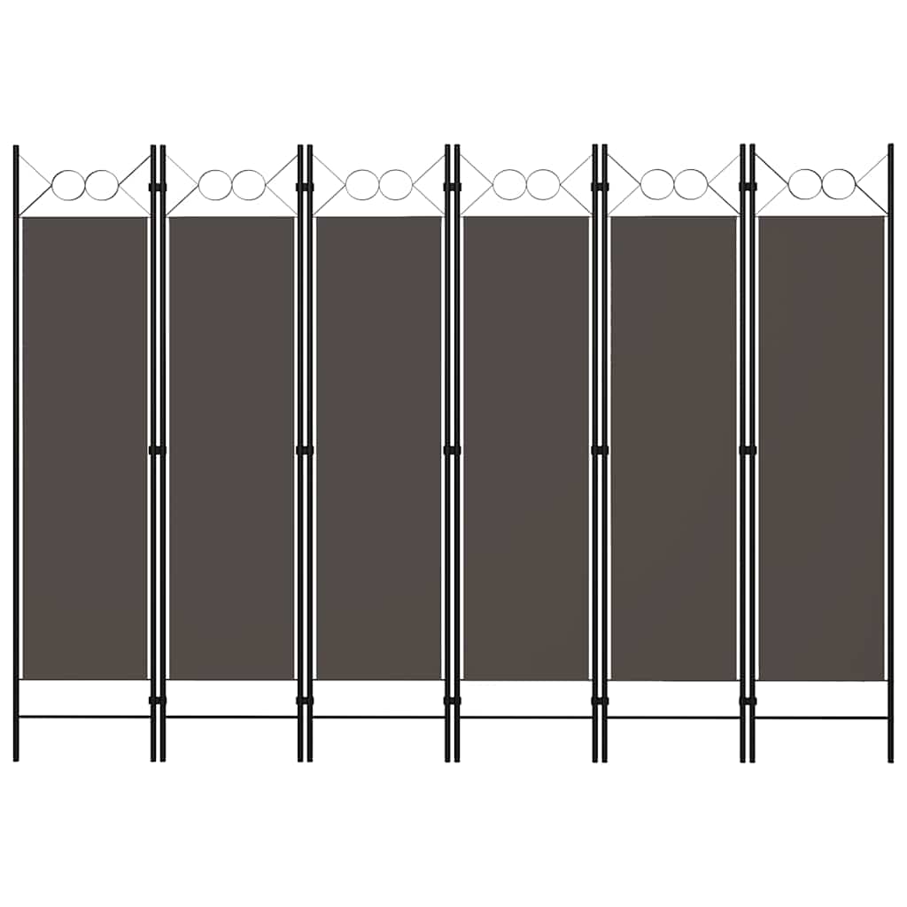 5-tlg. Raumteiler Anthrazit 200 x 180 cm