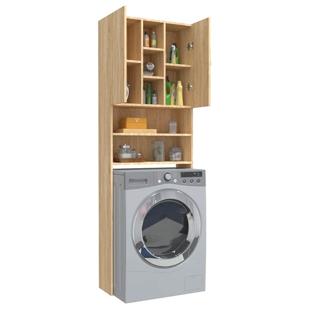 Waschmaschinenschrank Weiß 64x25,5x190 cm