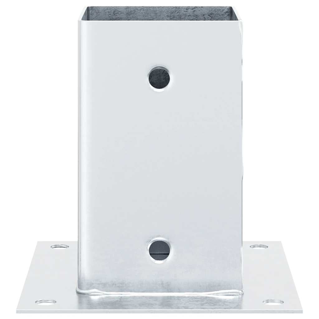 Pfostenträger Quadratisch 4Stk. Silber 46x46mm Verzinkter Stahl