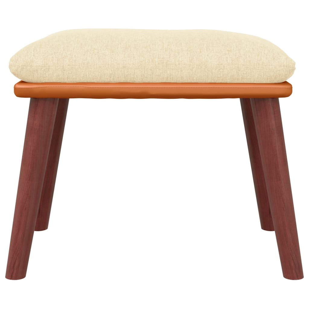 Fußhocker Hellgrau 45x29,5x35 cm Stoff und Kunstleder