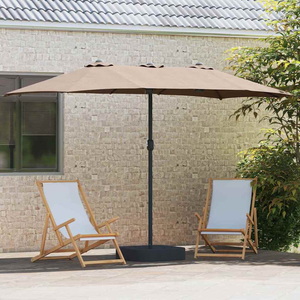 Garten-Sonnenschirm Sand 385 x 209 x 244 cm Polyester und Stahl