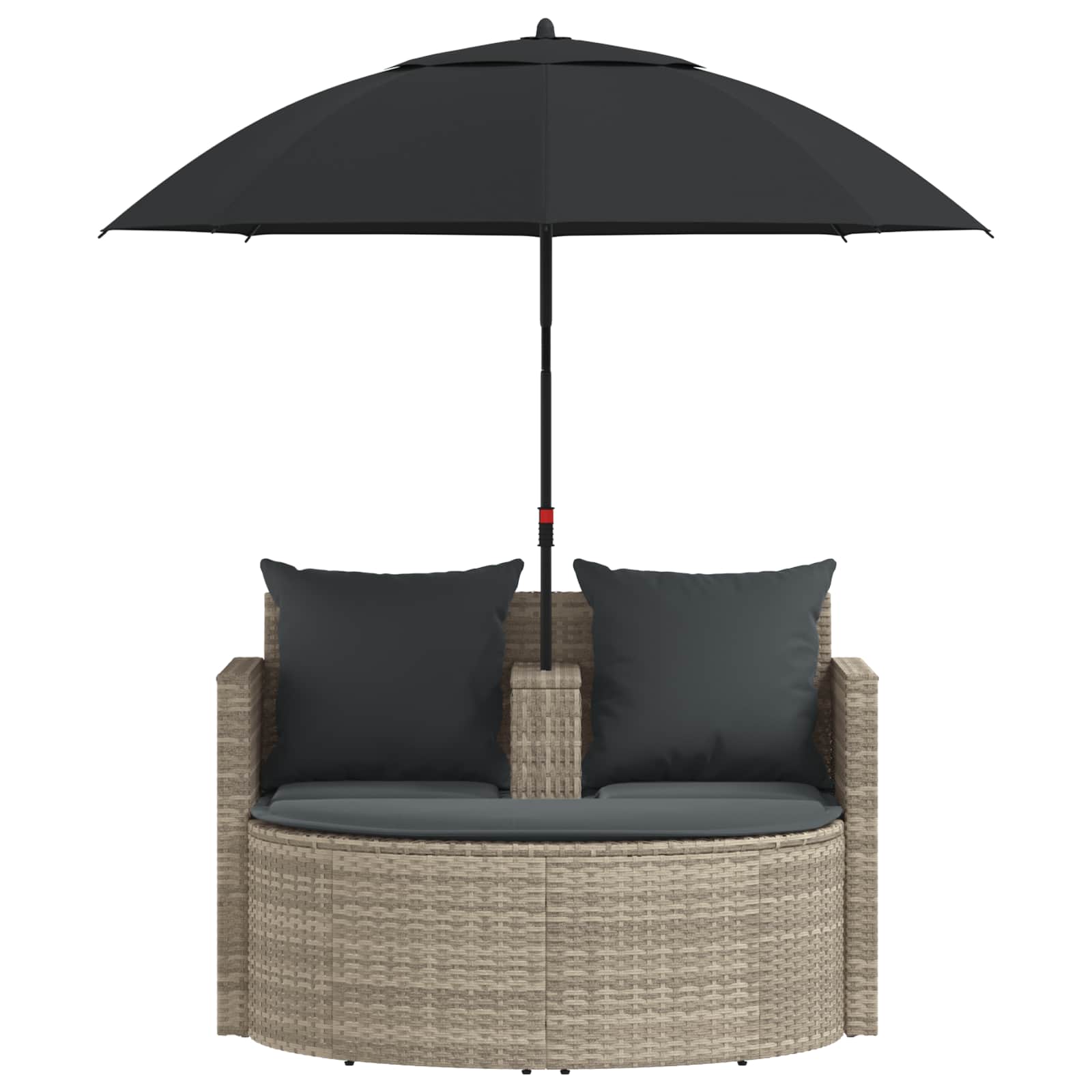 Garten-Sofa mit Kissen 8 pcs Beige und Hellgrau Poly-Rattan