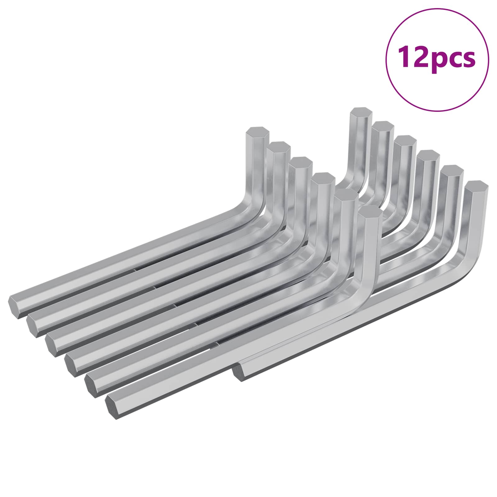 Inbusschlüssel 2 pcs Silber 20 x 52 mm Stahl