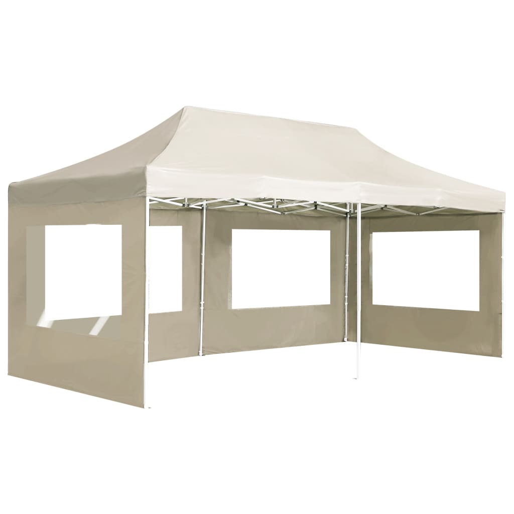 Profi-Partyzelt Faltbar mit Wänden Aluminium 3×3m Weiß