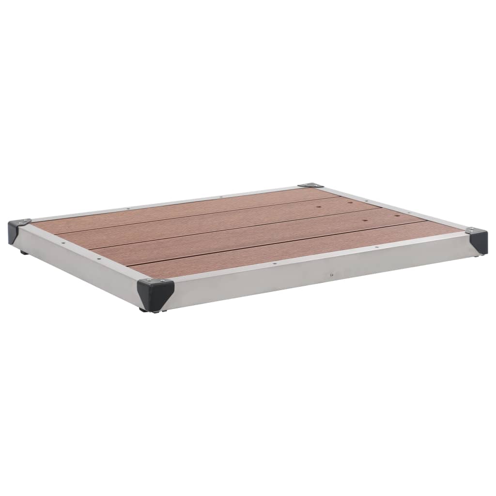 Garten-Duschwanne WPC Edelstahl 110 x 62 cm Braun