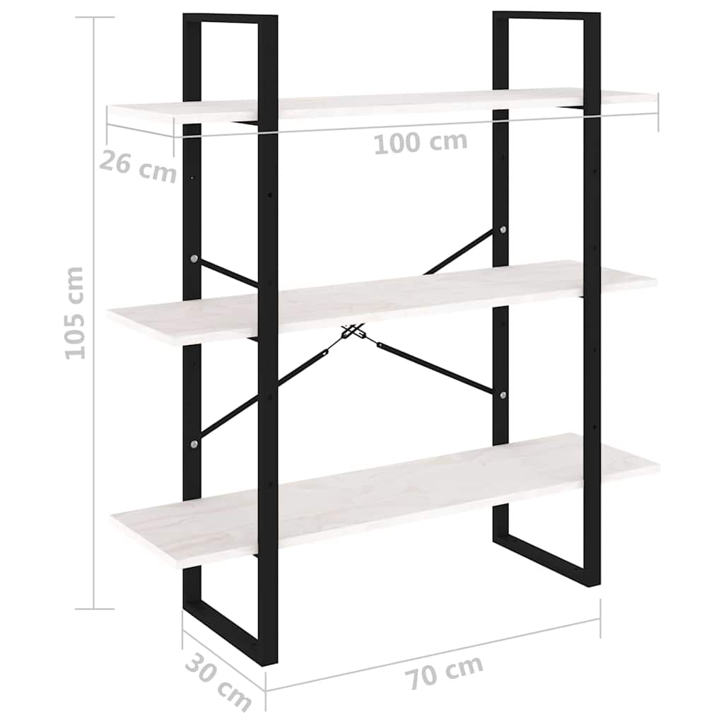 Bücherregal Weiß 100x30x105 cm Holzwerkstoff