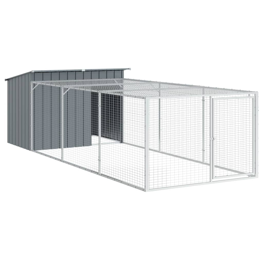 Hundehütte mit Dach Anthrazit 153x91x110 cm Verzinkter Stahl