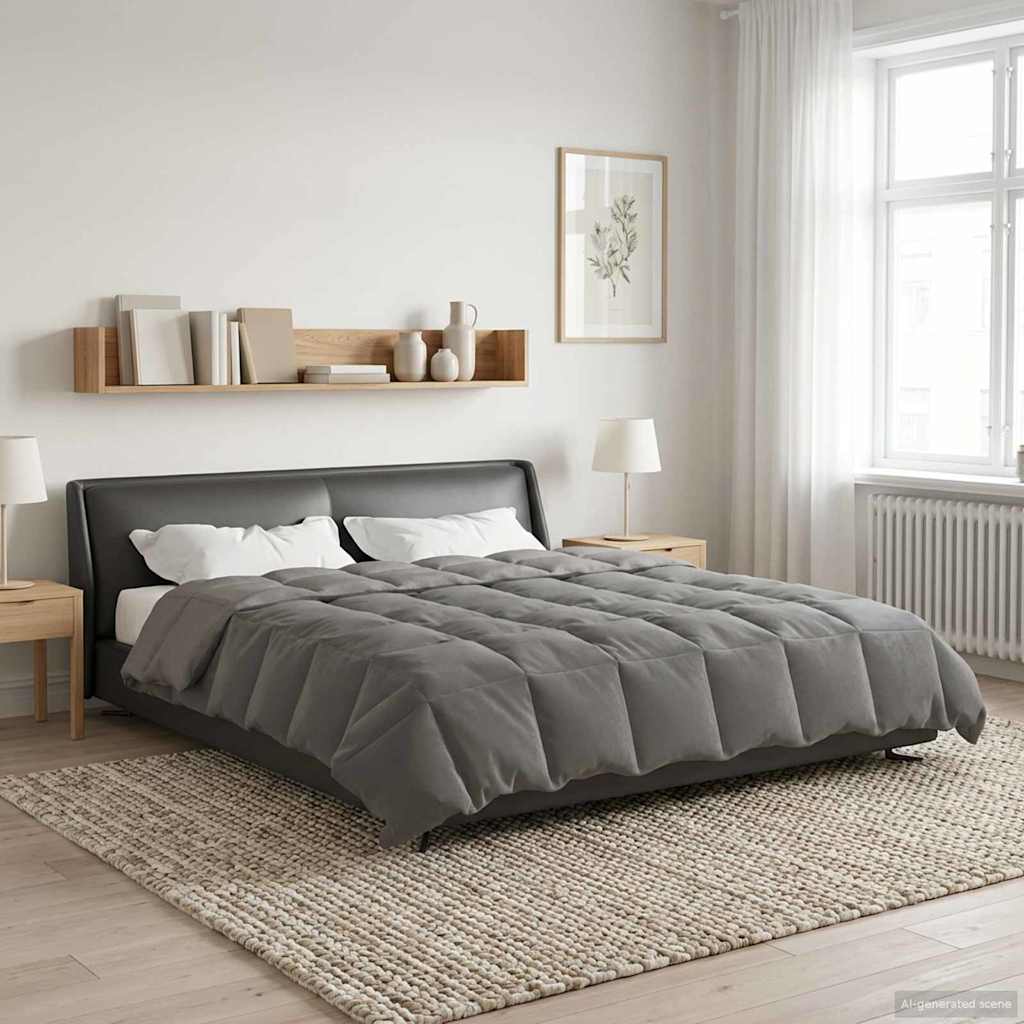 Sommerdecke Gesteppt Anthrazit 135 x 200 cm Mikrofaser