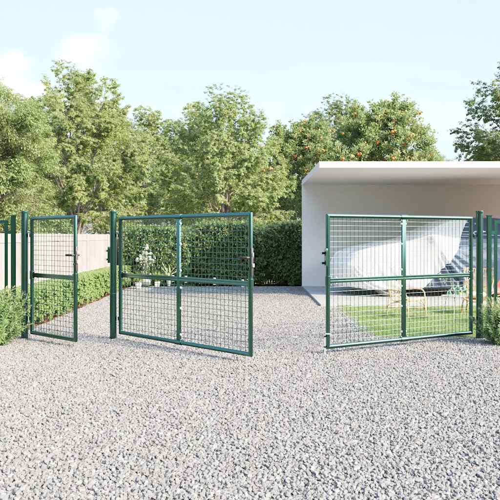 Gartentor aus Stahl 350 x 75 cm Grün
