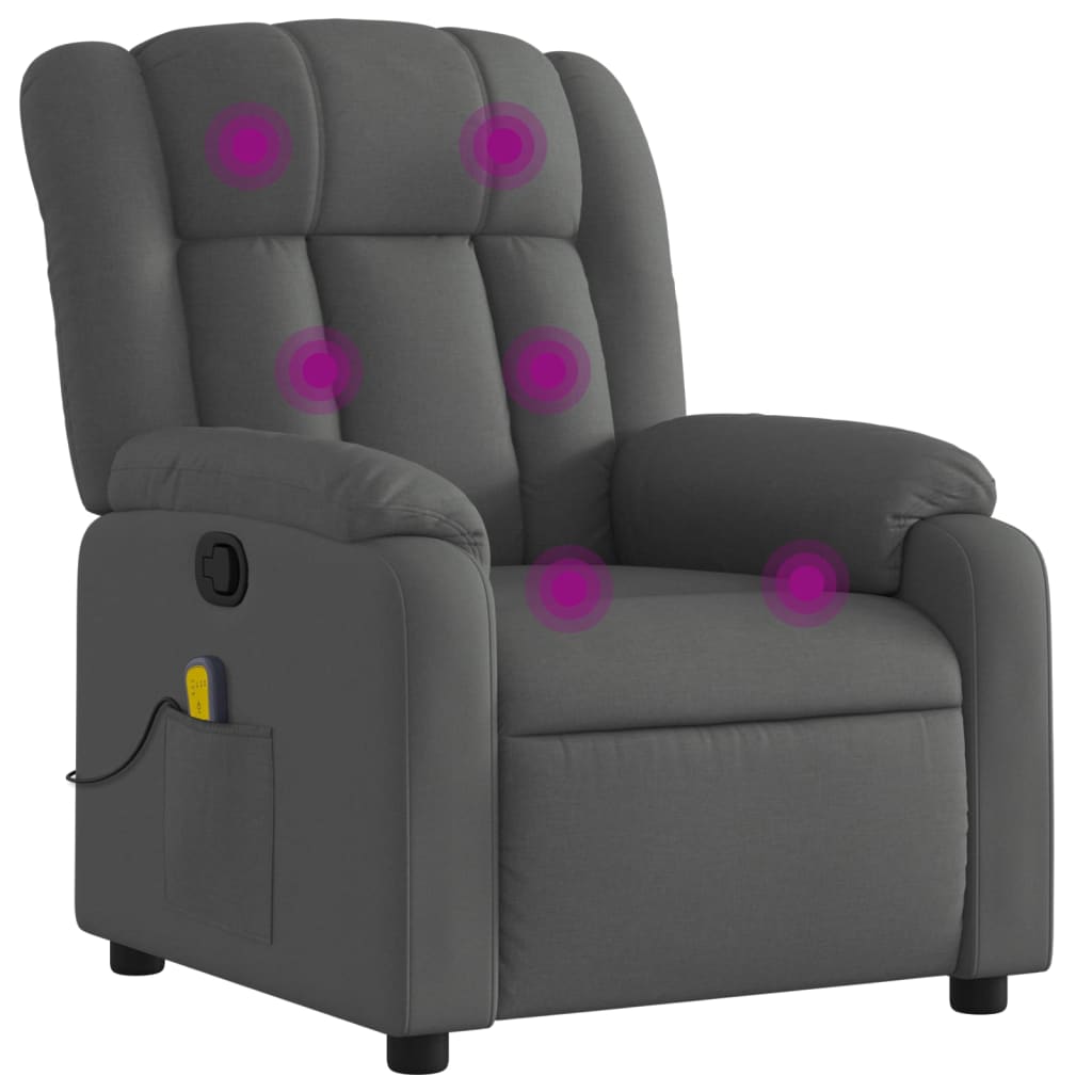 Massage-Relaxsessel, hellgrauer Stoff