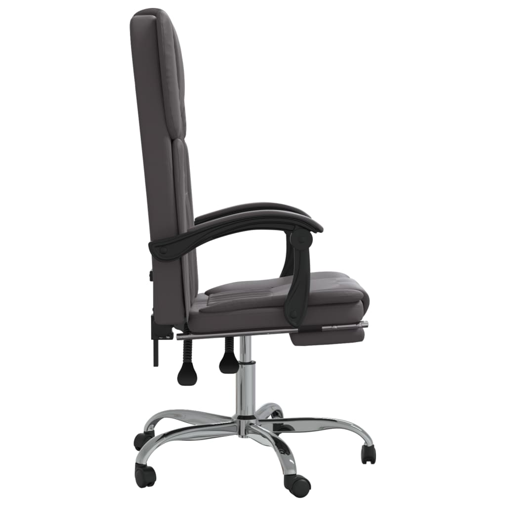 Bürostuhl mit Liegefunktion Schwarz Kunstleder