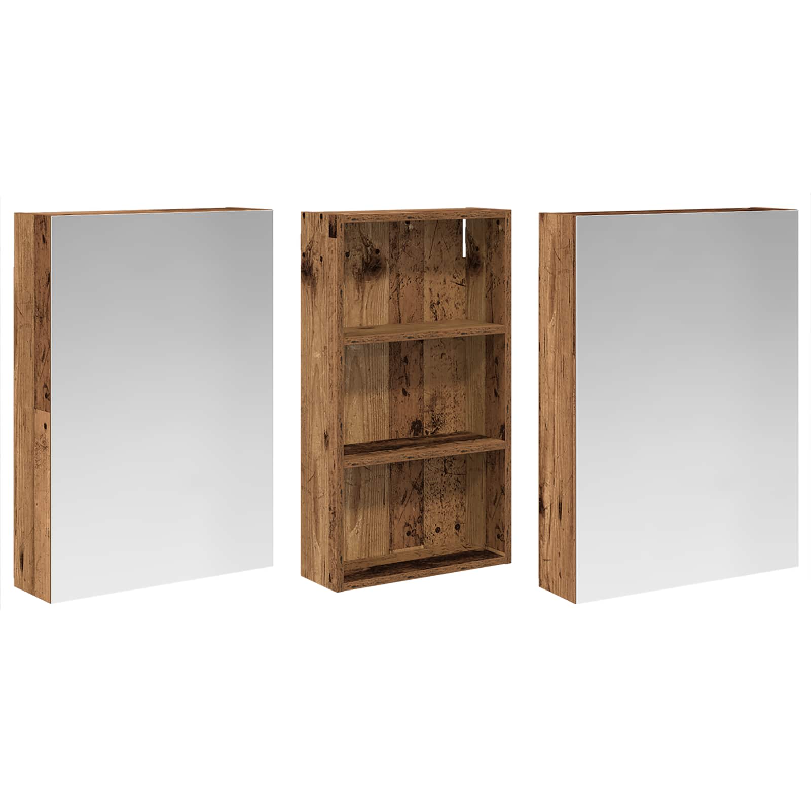 Badezimmerschrank-Set 3 pcs 80 x 10,5 x 50 cm Holzwerkstoff