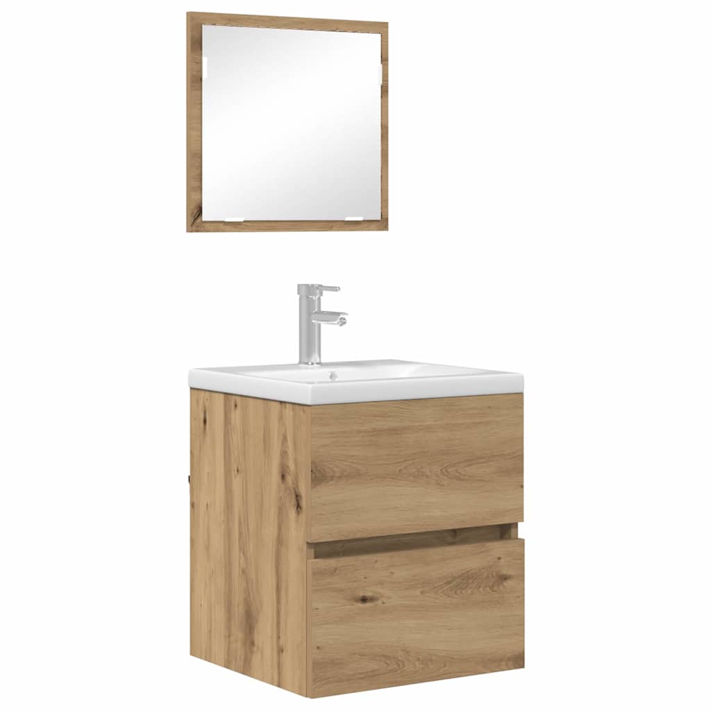Badschrank mit Spiegel Weiß Holzwerkstoff