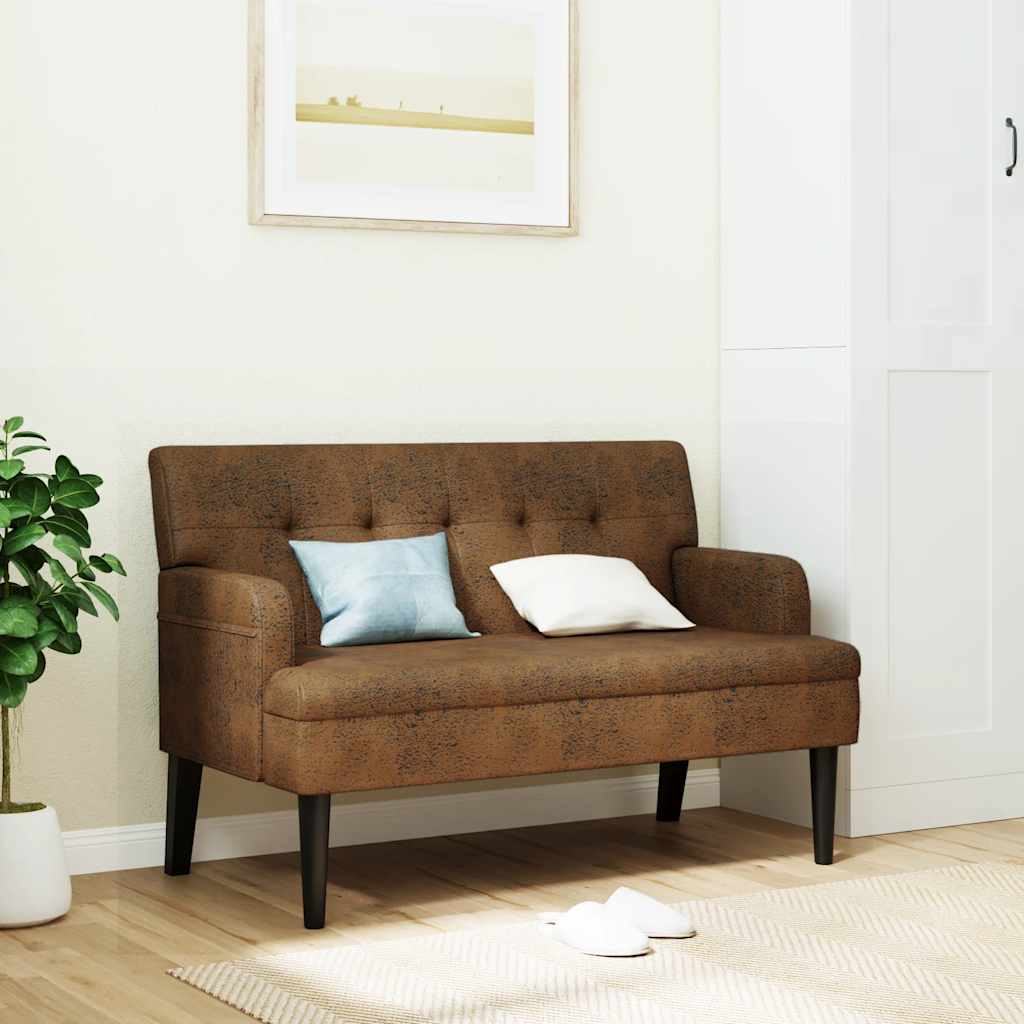 Bank mit Rückenlehne Schwarz 112x65,5x75 cm Kunstleder