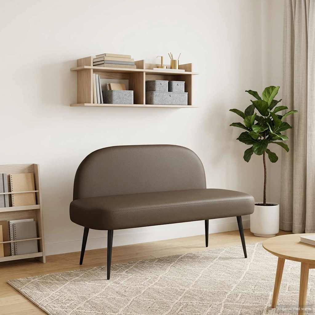 Gepolsterte Bank mit Rückenlehne Creme 110 x 60 x 76 cm