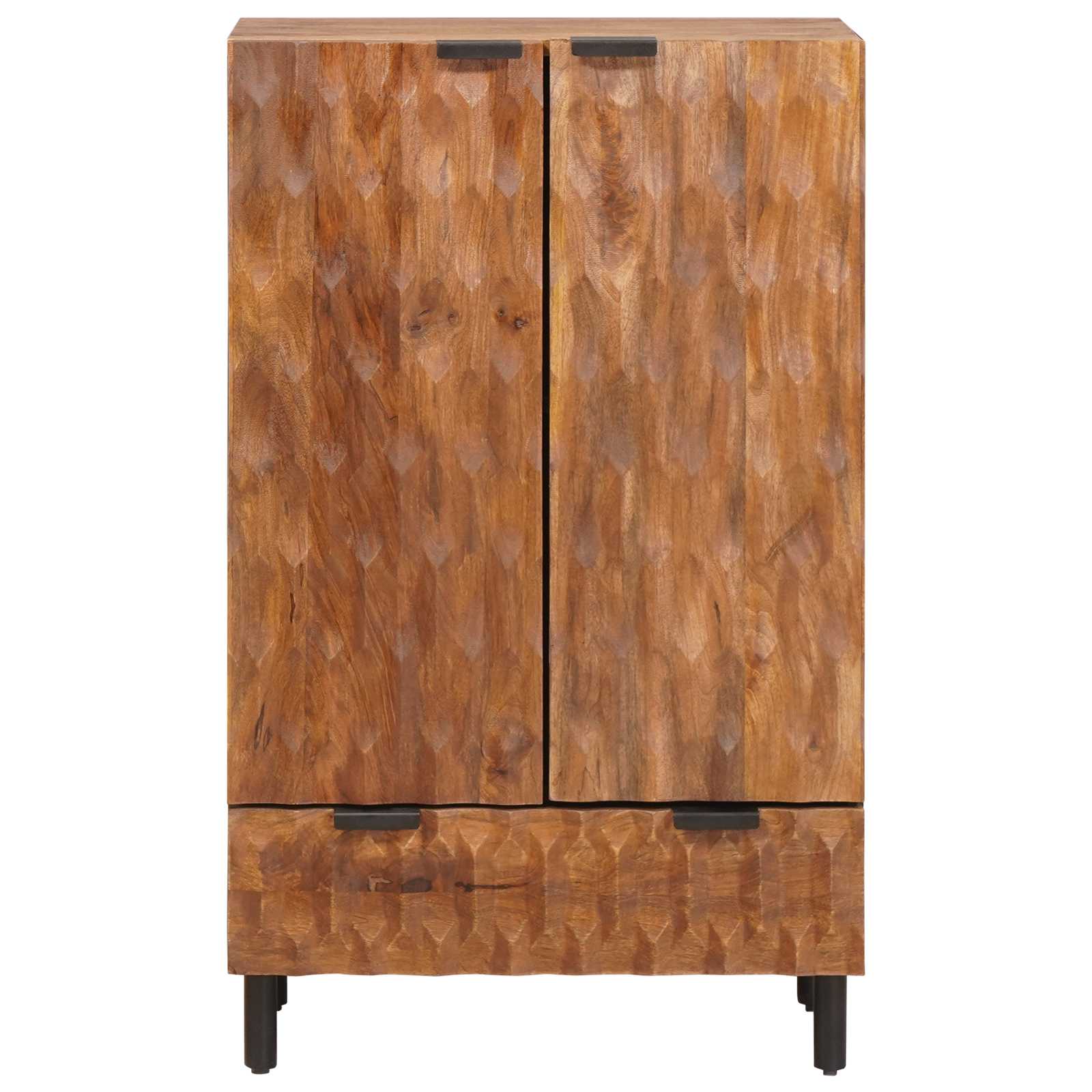 Highboard mit Tür Weiße gewaschene Oberfläche 60 x 33 x 100 cm