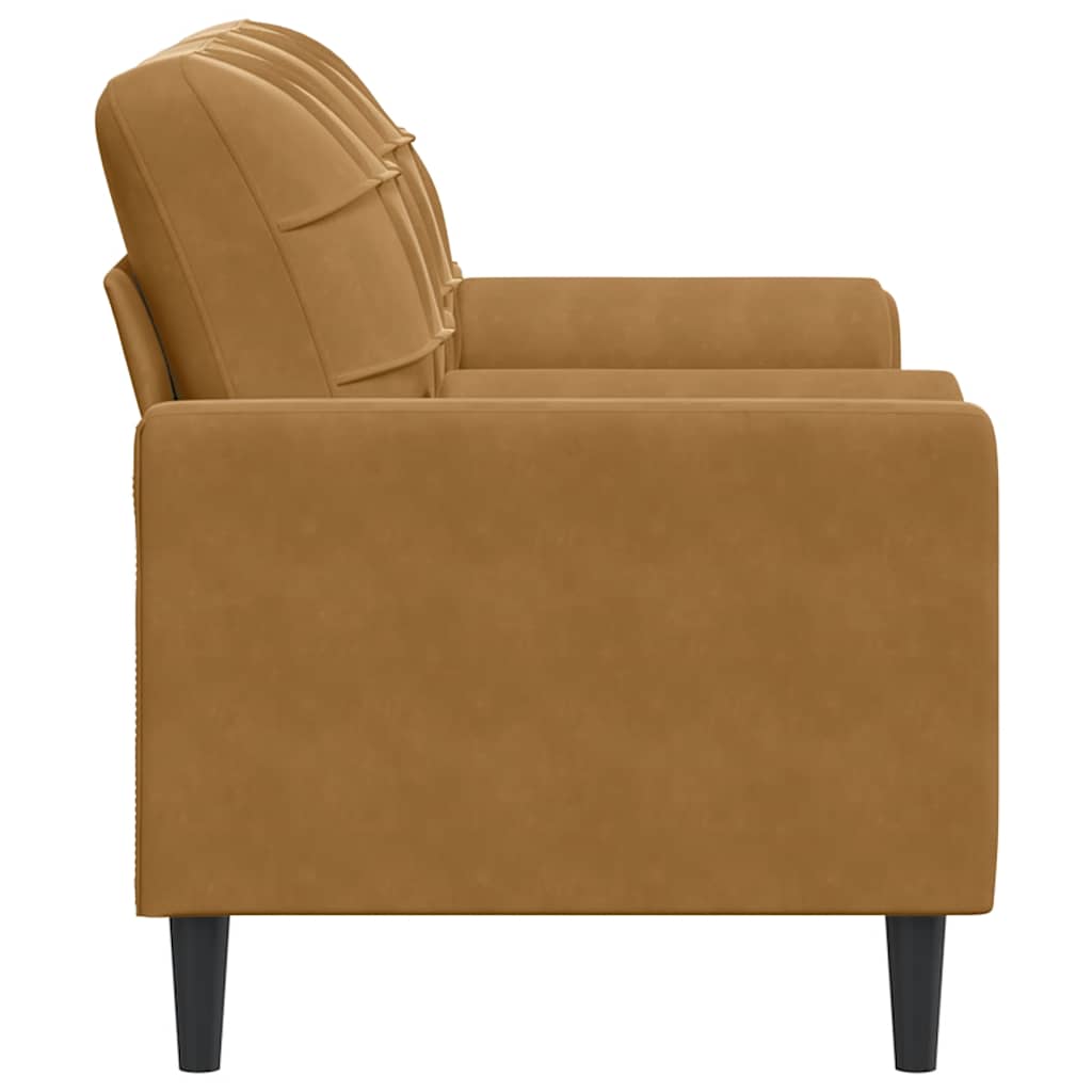2-Sitzer-Sofa mit Zierkissen Hellgrau 120 cm Samt