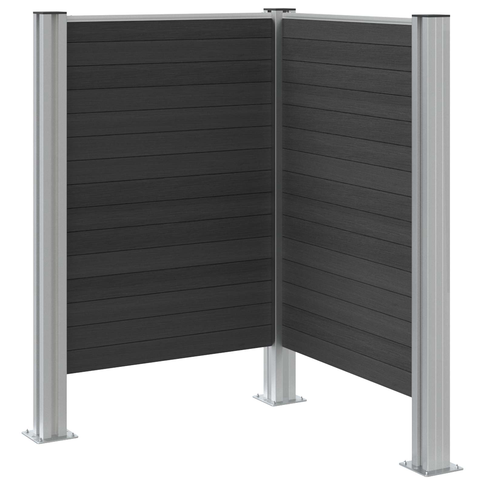 Mülltonnenzaun Braun 161 x 85 x 115 cm Aluminium und WPC