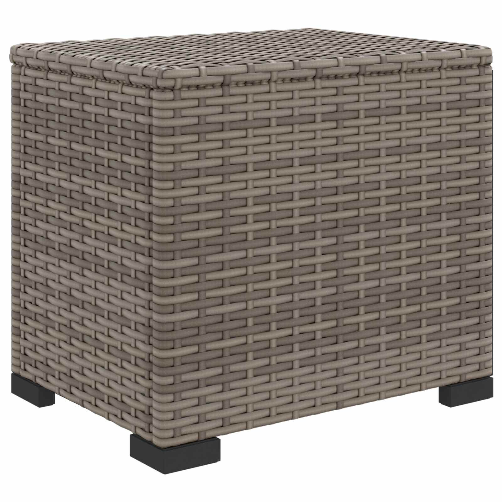 Hocker mit Kissen Schwarz 40x30x40 cm Poly Rattan