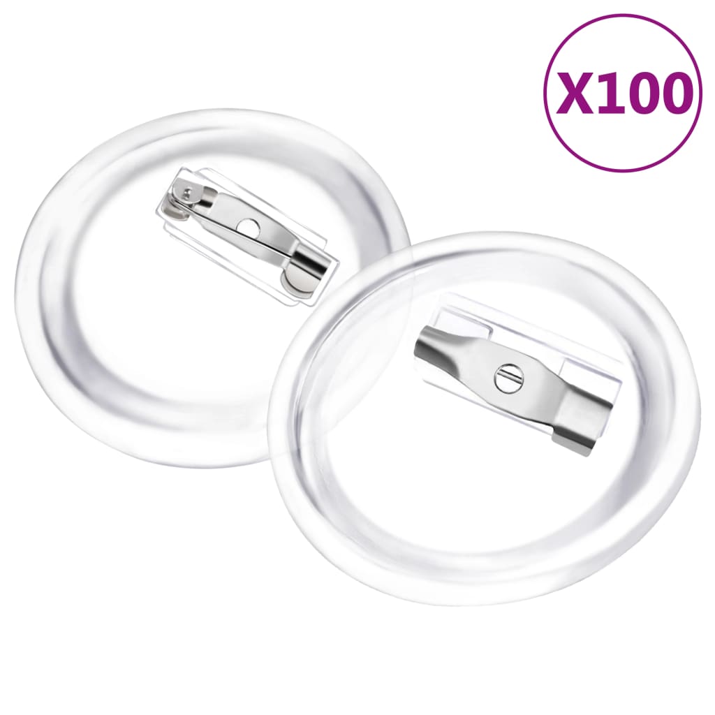 Button-Set mit Anstecknadel 100 Stk. Acryl 44 mm
