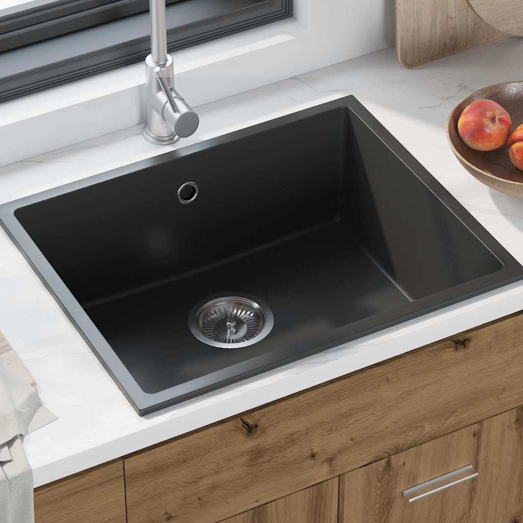 Küchenspüle Schwarz 54 x 44 x 20 cm Granit