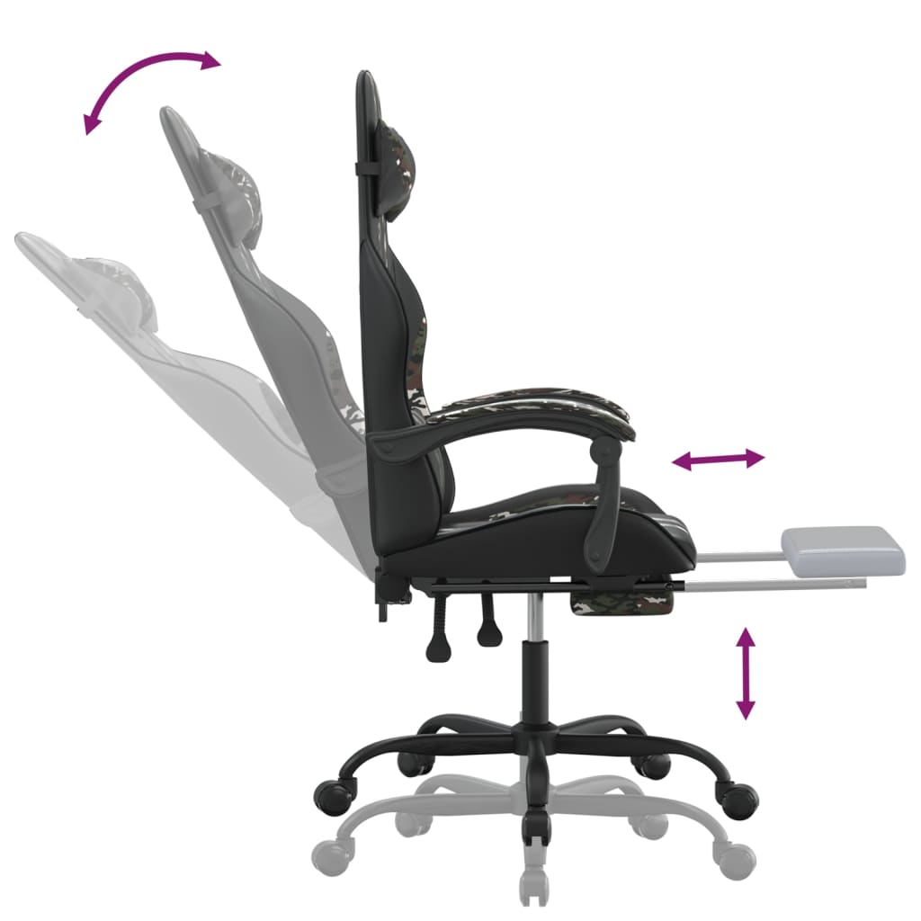 Gaming-Stuhl Drehbar Schwarz und Blau Kunstleder