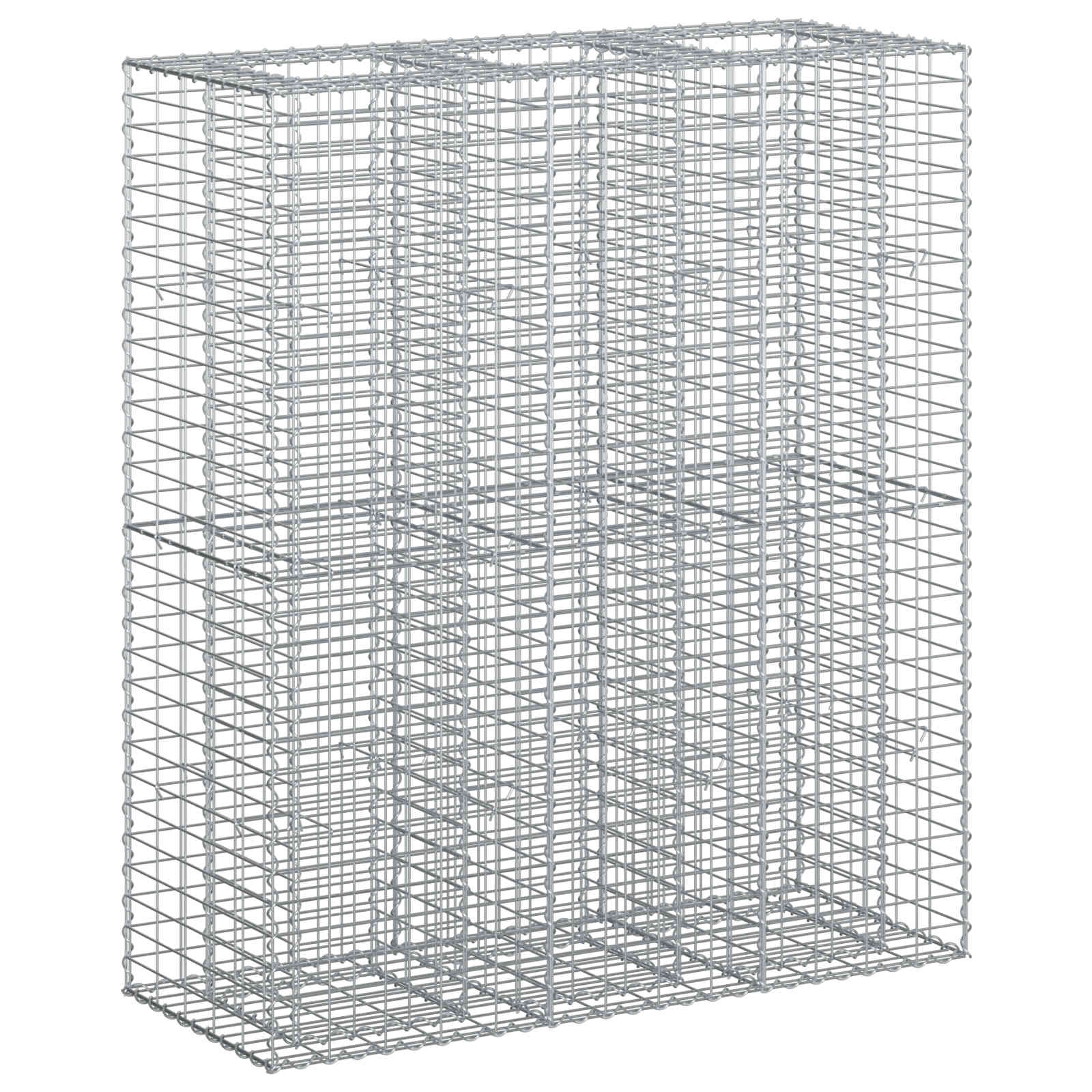 Gabionen Hochbeet 2 pcs Silber 260 x 60 x 55 cm