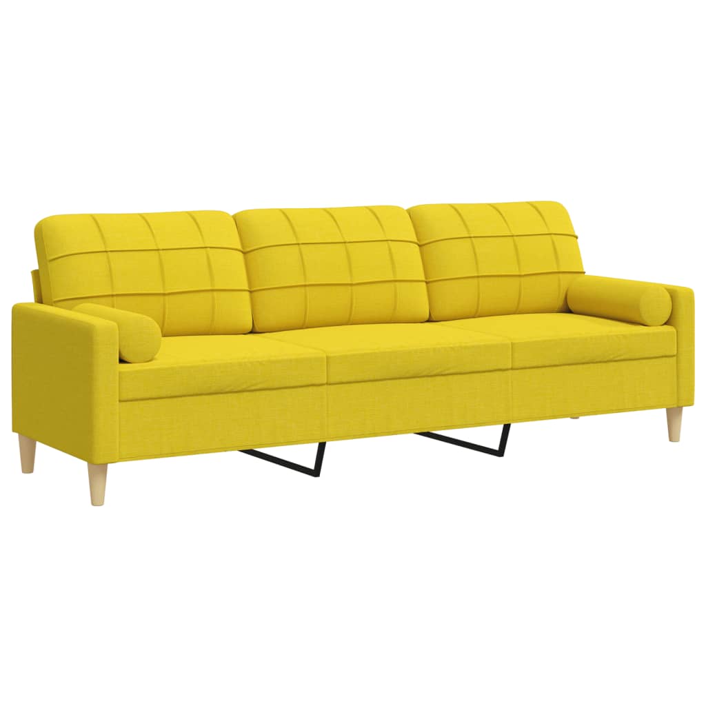 2-Sitzer-Sofa mit Zierkissen Braun 120 cm Stoff
