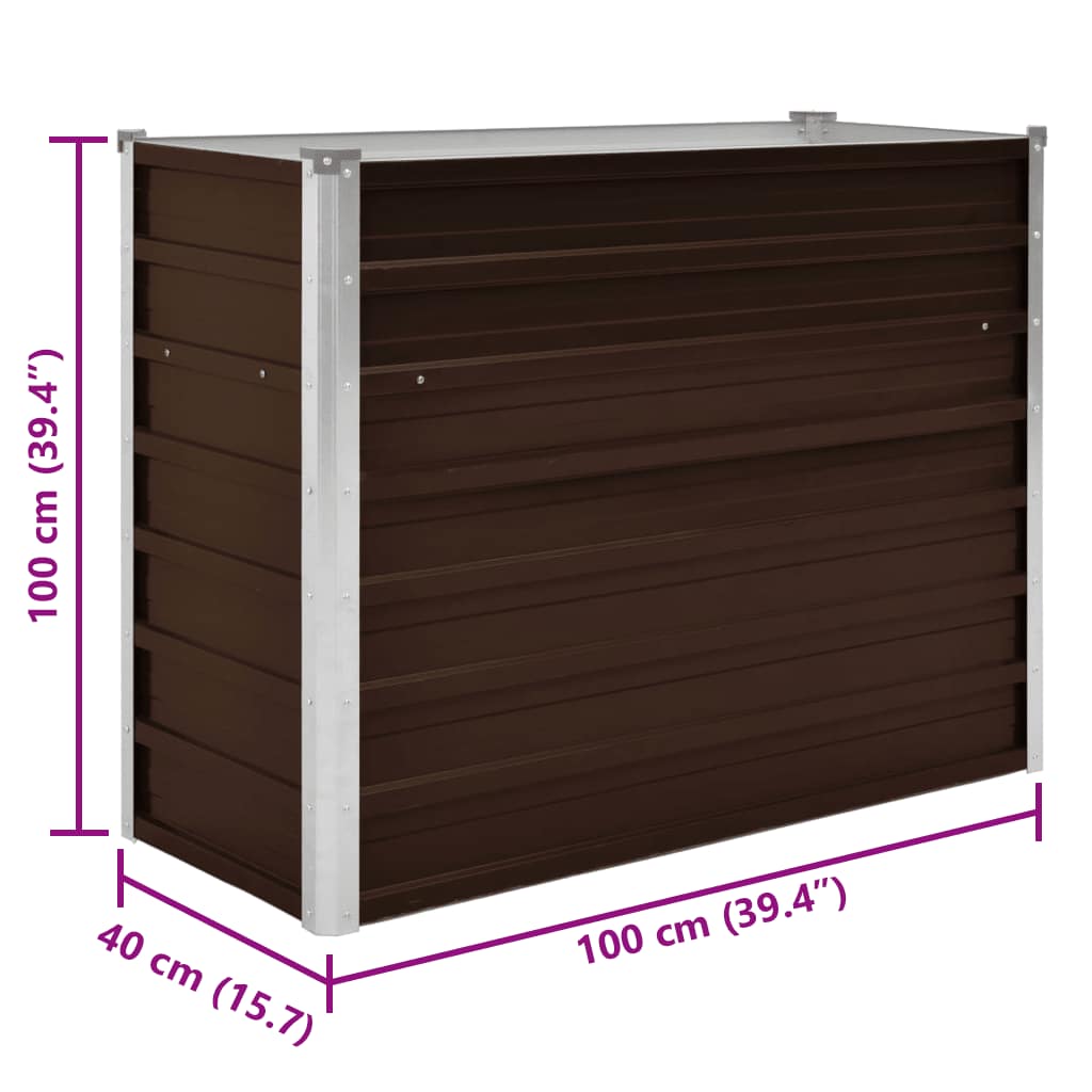 Hochbeet Braun 160 x 80 x 77 cm Verzinkter Stahl