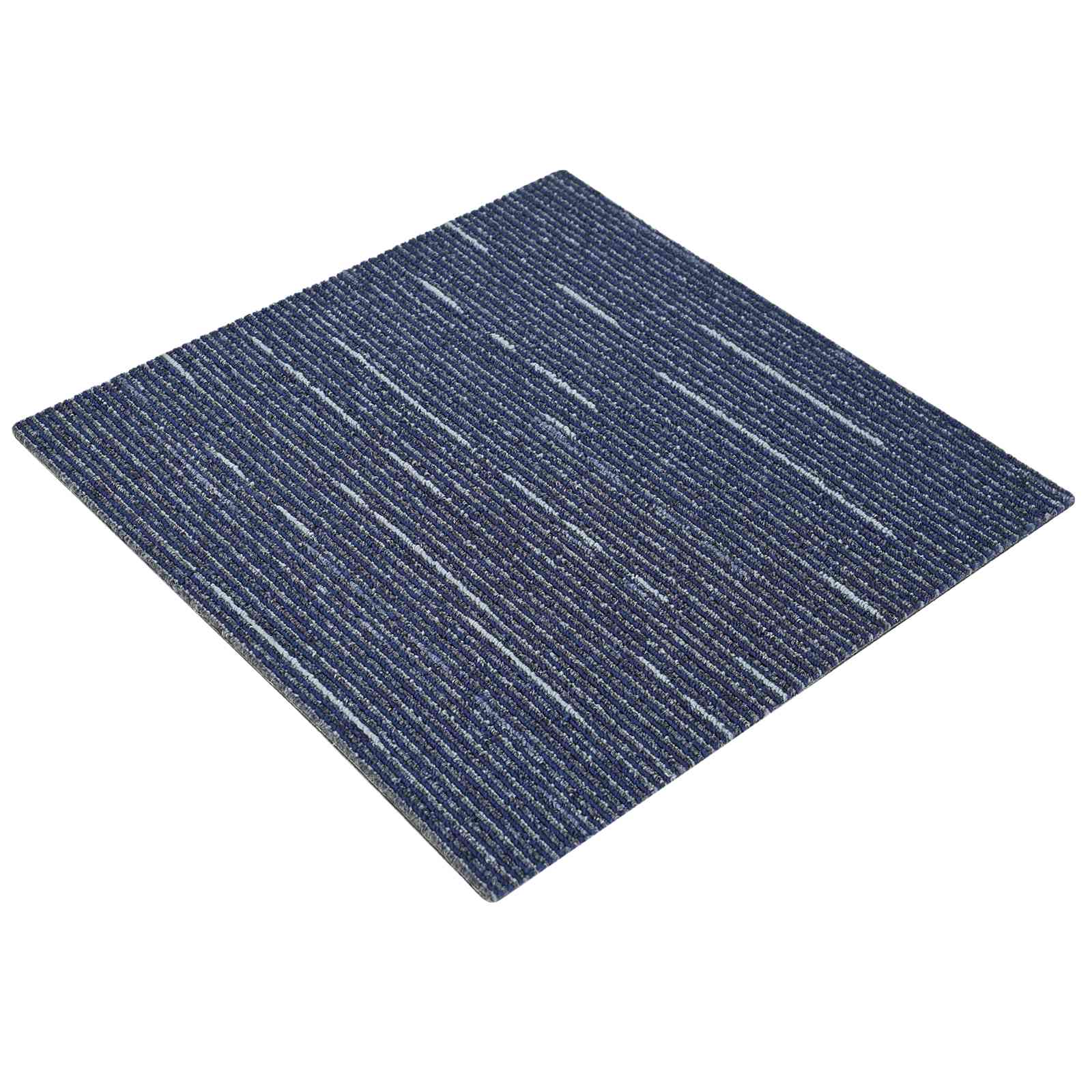 Teppichfliese Hellgrau mit Streifen 50 x 50 cm 4 pcs