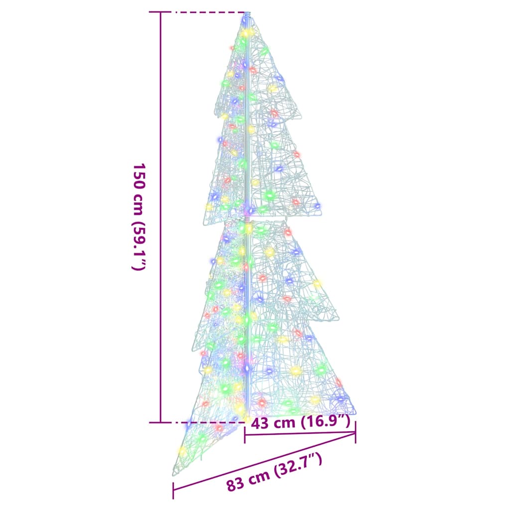 Weihnachtsbaum mit 100 LEDs Warmes Weiß 120 cm Acryl
