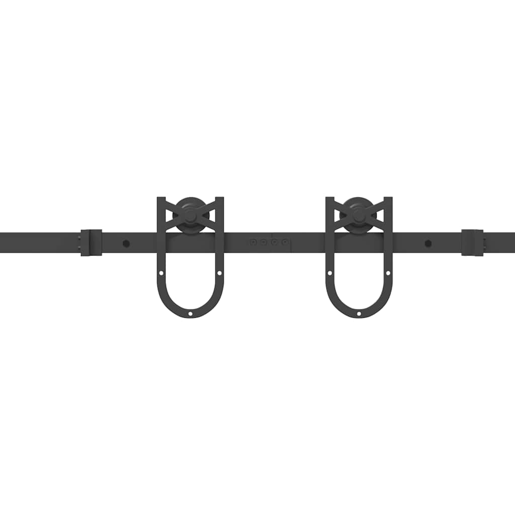 Schiebetürbeschlag-Set 366 cm Stahl Schwarz
